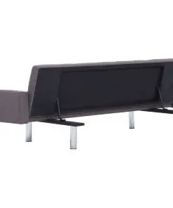 vidaXL Sofa Bed with Armrest Taupe Polyester