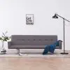 vidaXL Sofa Bed with Armrest Taupe Polyester