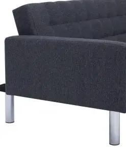 vidaXL L-shaped Sofa Bed Dark Grey Polyester