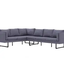 vidaXL Corner Sofa Light Grey Fabric
