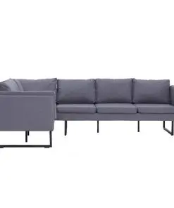 vidaXL Corner Sofa Light Grey Fabric