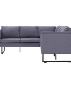vidaXL Corner Sofa Light Grey Fabric