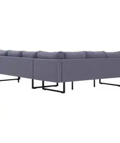 vidaXL Corner Sofa Light Grey Fabric