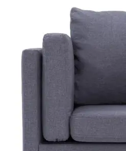vidaXL Corner Sofa Light Grey Fabric