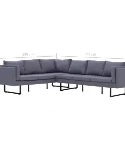 vidaXL Corner Sofa Light Grey Fabric