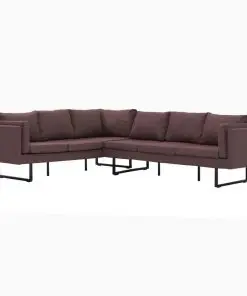 vidaXL Corner Sofa Brown Fabric