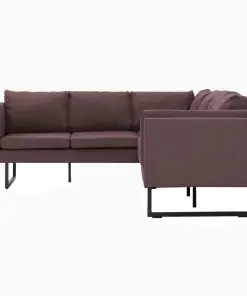vidaXL Corner Sofa Brown Fabric