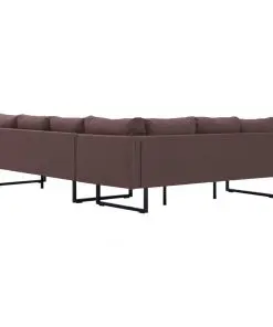 vidaXL Corner Sofa Brown Fabric
