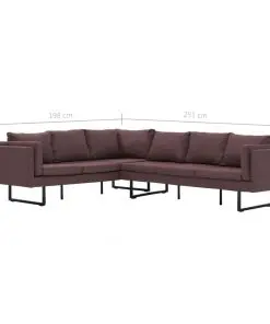 vidaXL Corner Sofa Brown Fabric