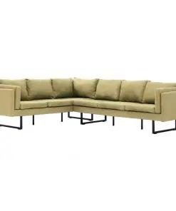 vidaXL Corner Sofa Green Fabric