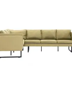 vidaXL Corner Sofa Green Fabric