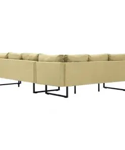 vidaXL Corner Sofa Green Fabric