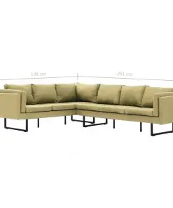vidaXL Corner Sofa Green Fabric