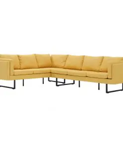 vidaXL Corner Sofa Yellow Fabric