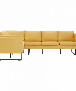 vidaXL Corner Sofa Yellow Fabric