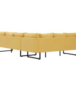 vidaXL Corner Sofa Yellow Fabric