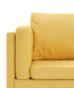 vidaXL Corner Sofa Yellow Fabric