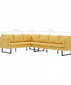 vidaXL Corner Sofa Yellow Fabric