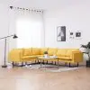 vidaXL Corner Sofa Yellow Fabric