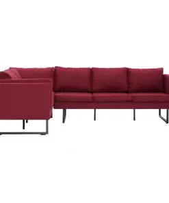 vidaXL Corner Sofa Red Fabric