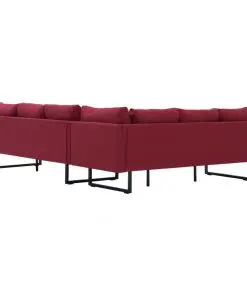 vidaXL Corner Sofa Red Fabric