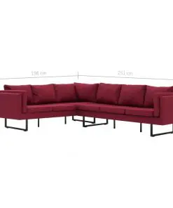 vidaXL Corner Sofa Red Fabric