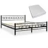 vidaXL Bed with Memory Foam Mattress Black Metal 137×187 cm Double