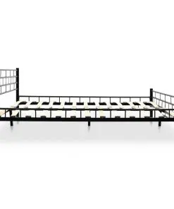 vidaXL Bed with Memory Foam Mattress Black Metal 183×203 cm King