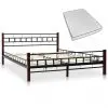 vidaXL Bed with Memory Foam Mattress Black Metal 137×187 cm Double