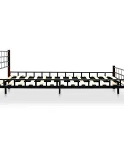 vidaXL Bed with Memory Foam Mattress Black Metal 137×187 cm Double