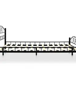 vidaXL Bed with Memory Foam Mattress Black Metal 137×187 cm Double