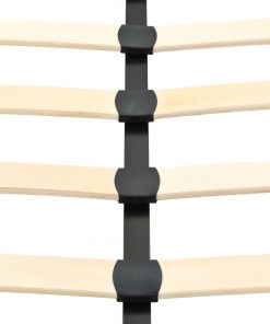 vidaXL Bed with Memory Foam Mattress Black Metal 137×187 cm Double