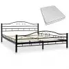 vidaXL Bed with Memory Foam Mattress Black Metal 153×203 cm Queen