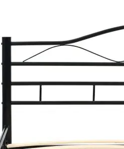 vidaXL Bed with Memory Foam Mattress Black Metal 153×203 cm Queen