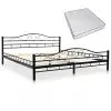 vidaXL Bed with Memory Foam Mattress Black Metal 183×203 cm King