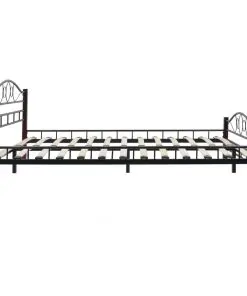 vidaXL Bed with Memory Foam Mattress Black Metal 137×187 cm Double