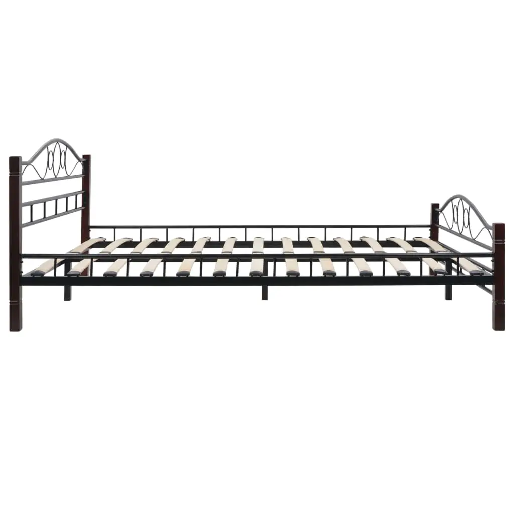 vidaXL Bed with Memory Foam Mattress Black Metal 137×187 cm Double