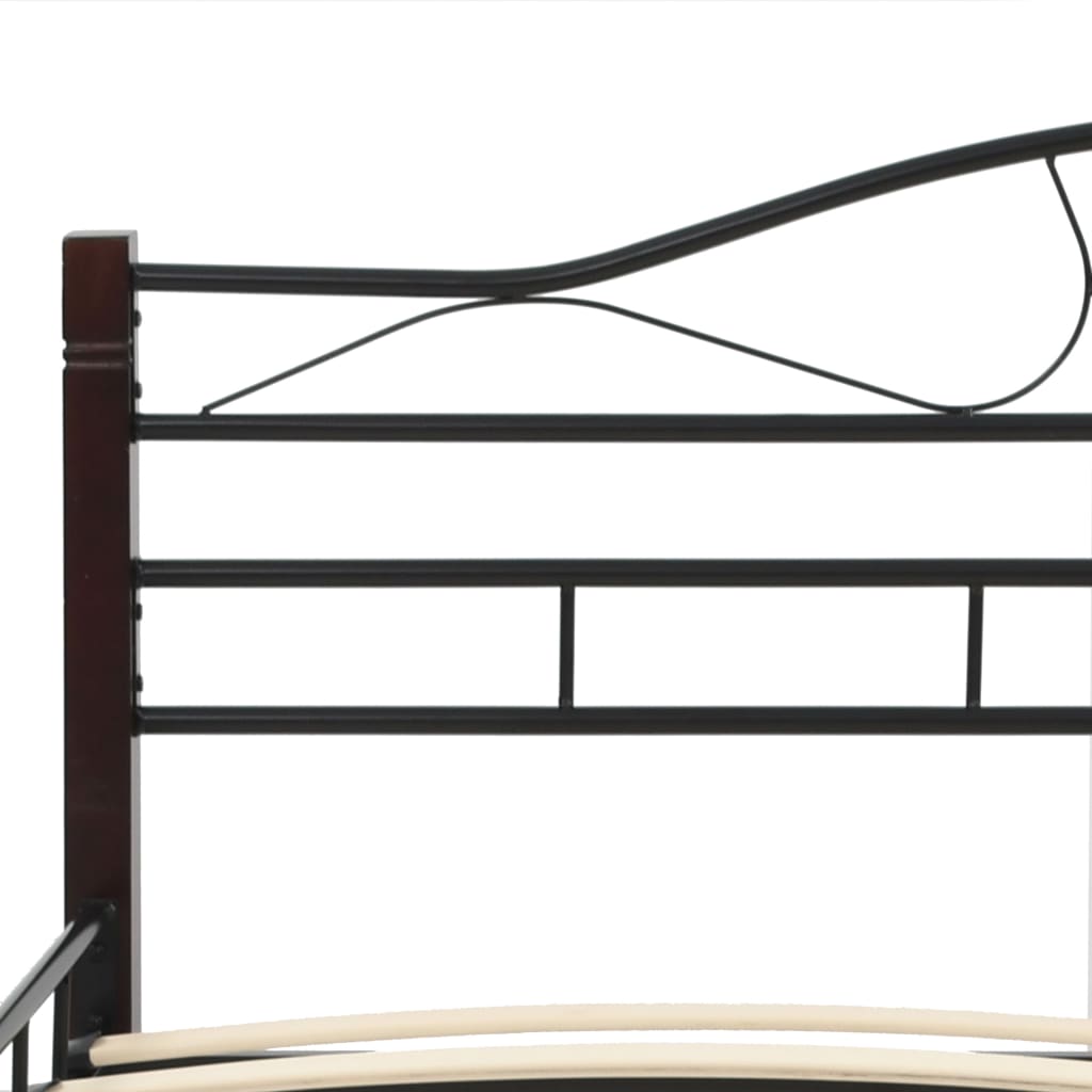 vidaXL Bed with Memory Foam Mattress Black Metal 137×187 cm Double