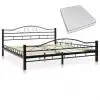 vidaXL Bed with Memory Foam Mattress Black Metal 153×203 cm Queen