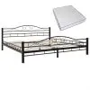 vidaXL Bed with Memory Foam Mattress Black Metal 183×203 cm King