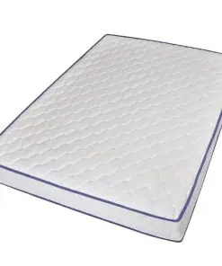 vidaXL Bed with Memory Foam Mattress White Metal 137×187 cm Double