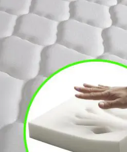 vidaXL Bed with Memory Foam Mattress White Metal 153×203 cm Queen