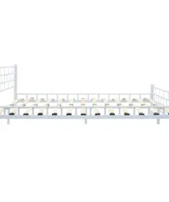vidaXL Bed with Memory Foam Mattress White Metal 153×203 cm Queen