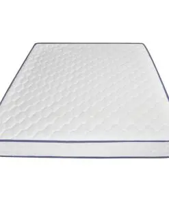 vidaXL Bed with Memory Foam Mattress White Metal 153×203 cm Queen