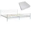 vidaXL Bed with Memory Foam Mattress White Metal 183×203 cm King vidaXL Bed with Memory Foam Mattress White Metal 183×203 cm King