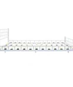 vidaXL Bed with Memory Foam Mattress White Metal 183×203 cm King