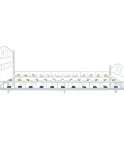 vidaXL Bed with Memory Foam Mattress White Metal 137×187 cm Double