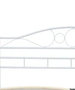 vidaXL Bed with Memory Foam Mattress White Metal 183×203 cm King