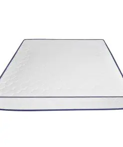 vidaXL Bed with Memory Foam Mattress White Metal 183×203 cm King