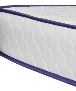 vidaXL Bed with Memory Foam Mattress White Metal 183×203 cm King